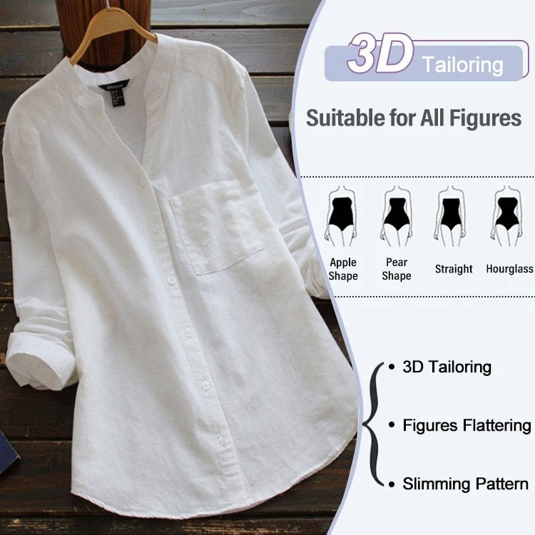 Linen Cotton Casual Loose Shirt-Buy 3 Get Free Shipping