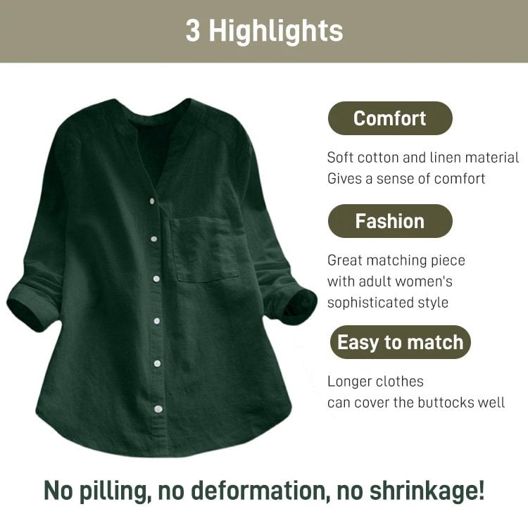 Linen Cotton Casual Loose Shirt-Buy 3 Get Free Shipping