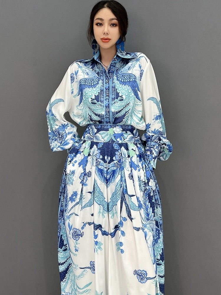 Casual Classy Loose Blouse & Wide Leg Pants 2-Piece Set