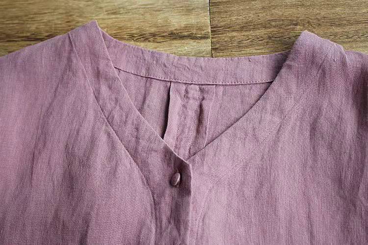 Linen Cotton Embroider Casual Shirt-Buy 3 Free Shipping