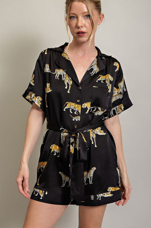 Born To Be Wild Romper in Black