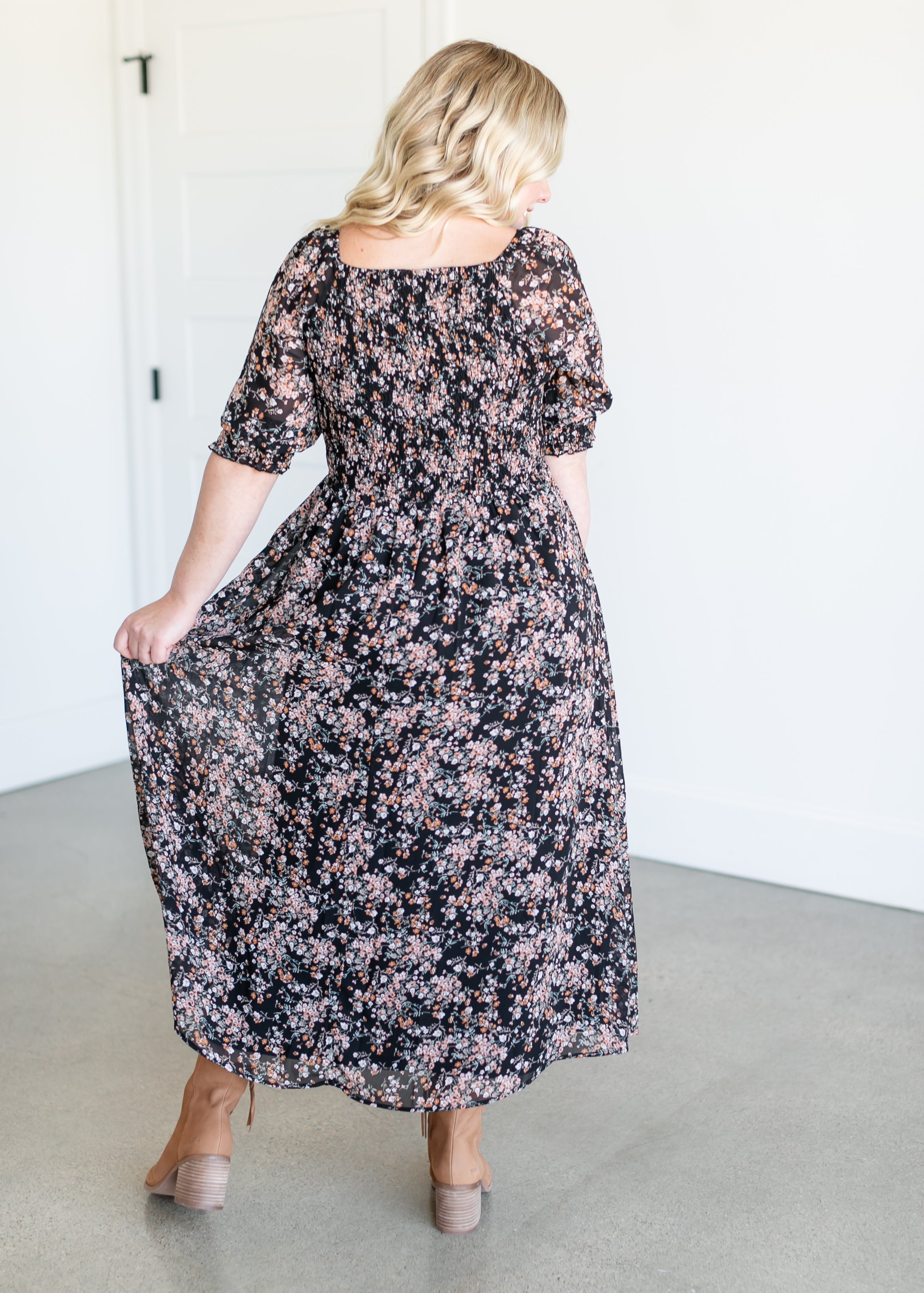 Pepper Square Neck Midi Dress